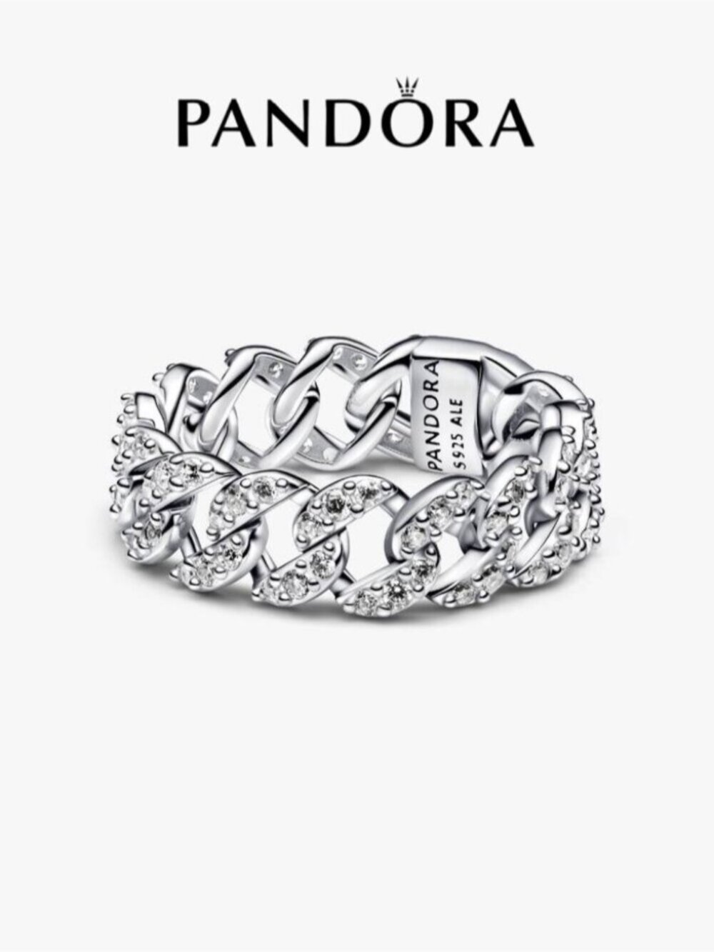 Pandora Pavé Cuban Chain Ring